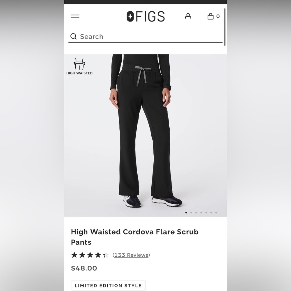 NWT High Waisted Cordova Figs Flare Scrub Pants
